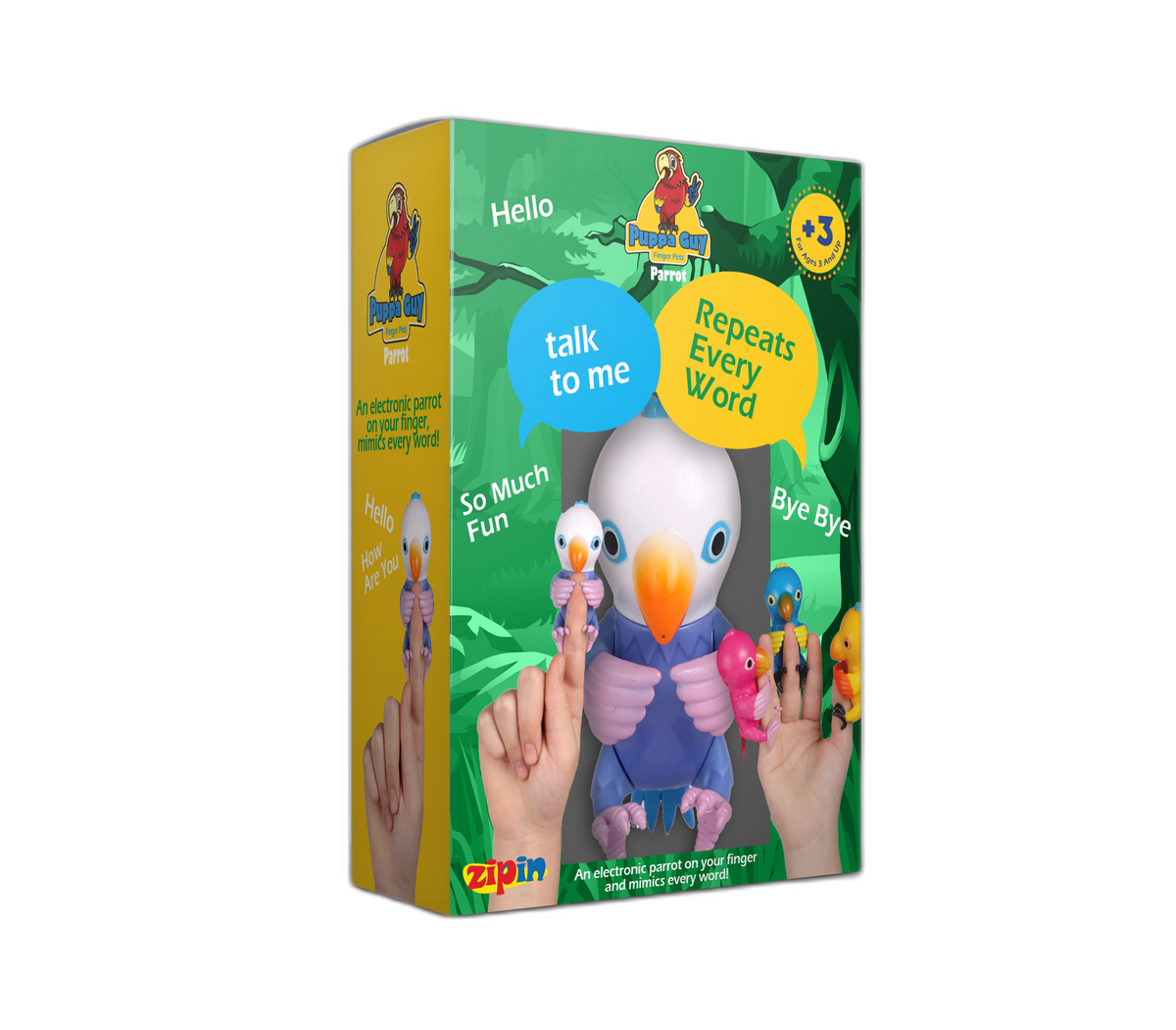 Zipin Puppa Guy Finger Pets 24/cs